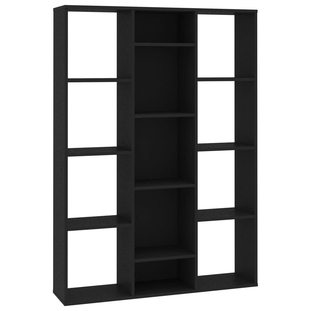 vidaXL Διαχωριστικό/Βιβλιοθήκη Μαύρο 100x24x140 εκ. από Επεξ. Ξύλο