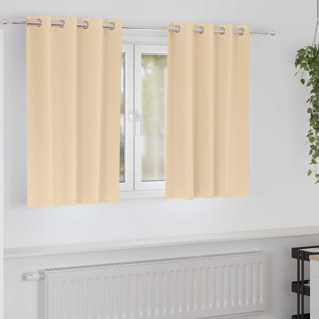 vidaXL Κουρτίνες με κουρτίνες 2 pcs Κρεμ 140 x 140 cm Πολυεστέρας