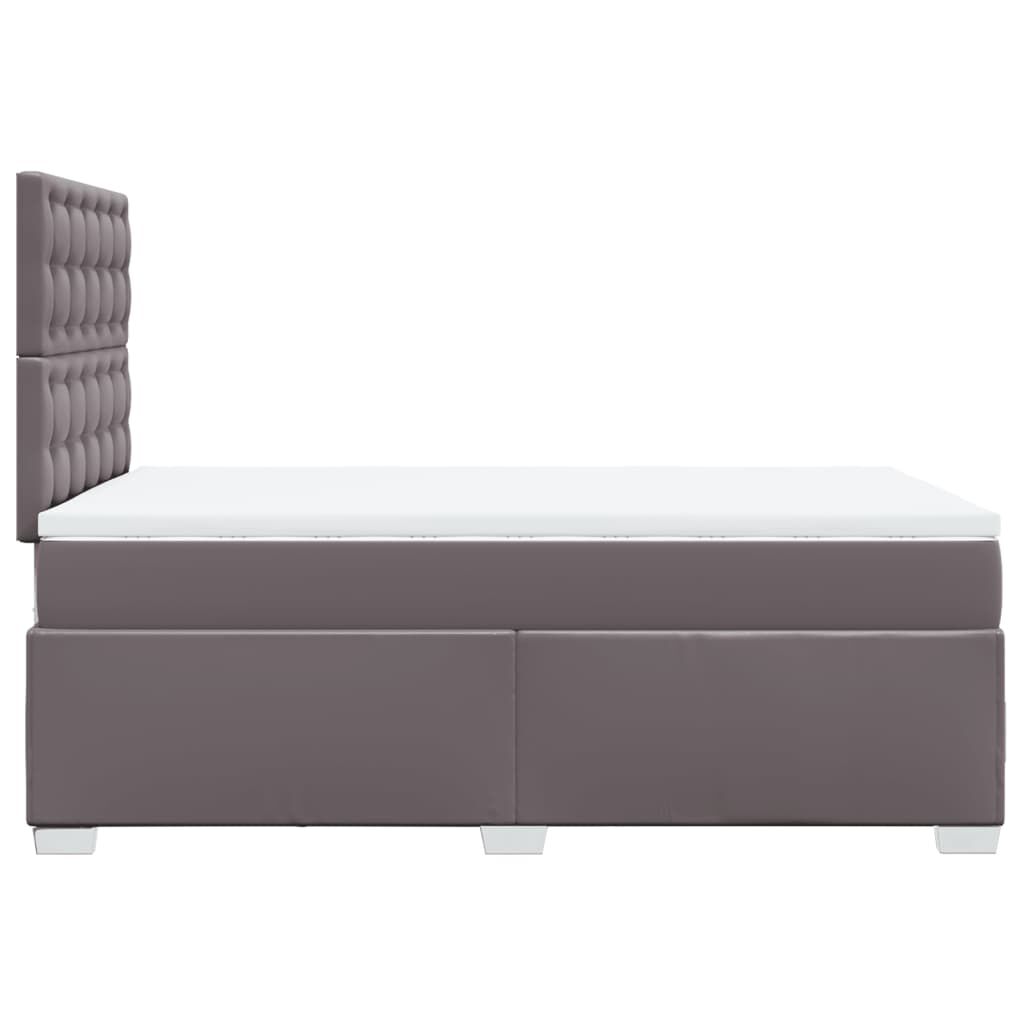 vidaXL Κρεβάτι Boxspring με Στρώμα Γκρι 120x200εκ. από Συνθετικό Δέρμα