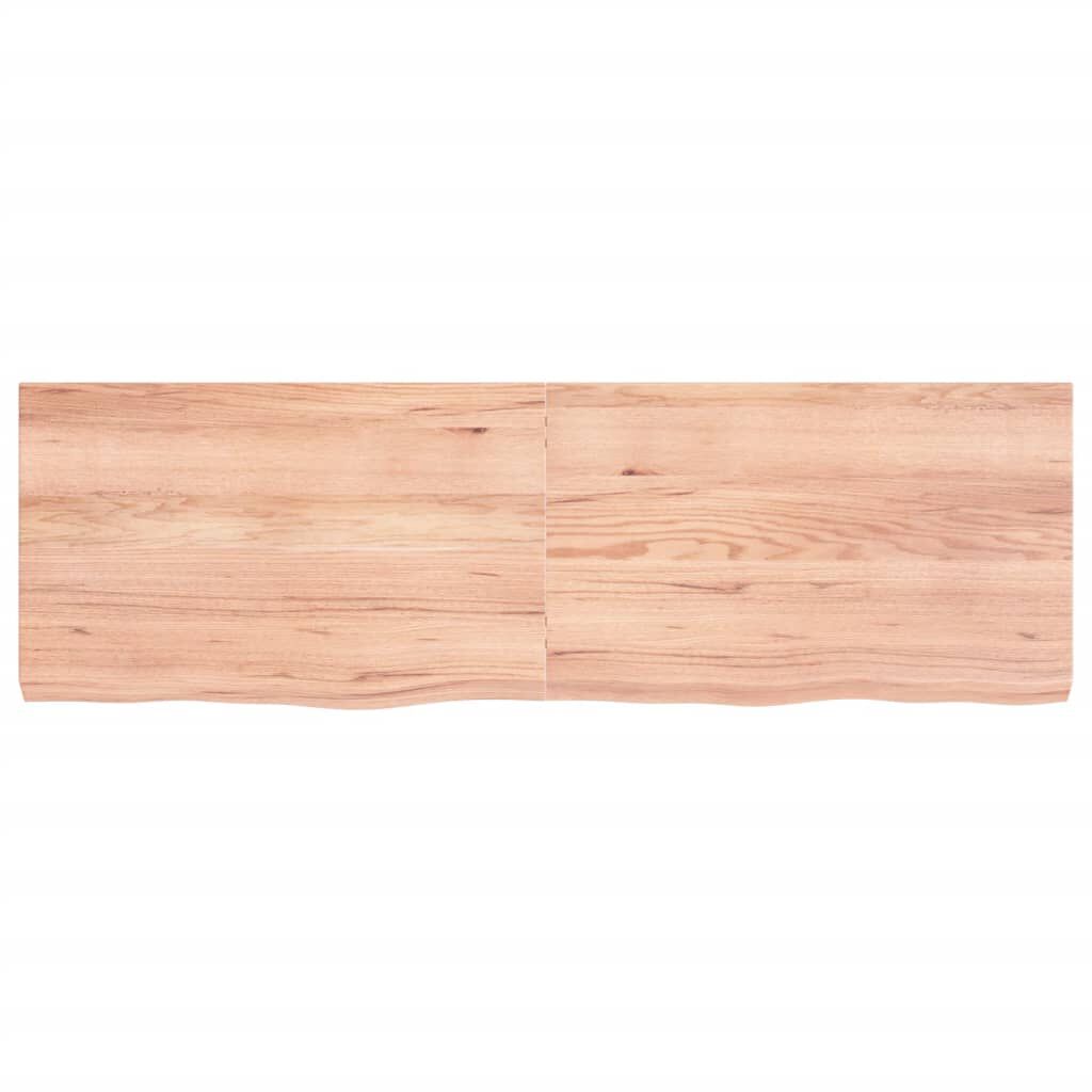 vidaXL Ράφι Τοίχου Ανοιχτό Καφέ 160x50x(2-6)εκ. Επεξ. Μασίφ Ξύλο Δρυός