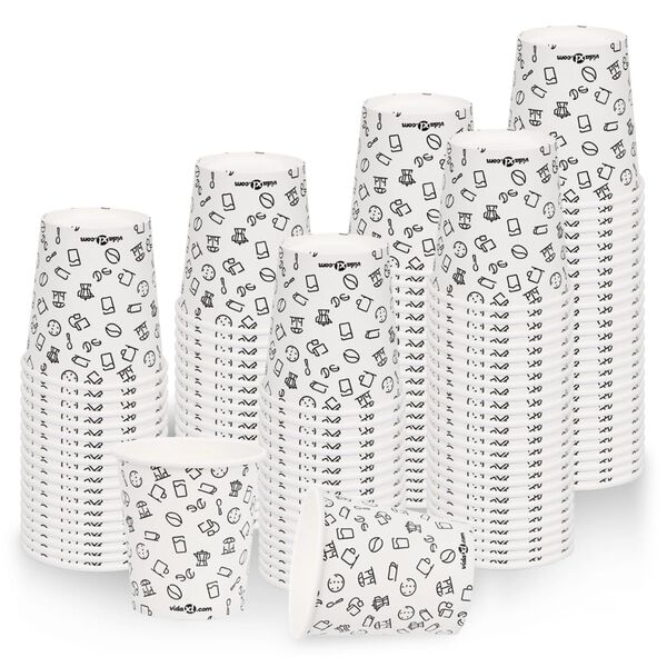 vidaXL &Pi;&omicron;&tau;ή&rho;&iota;&alpha; &Kappa;&alpha;&phi;έ &Chi;ά&rho;&tau;&iota;&nu;&alpha; 200 ml 100 &Tau;&epsilon;&mu;ά&chi;&iota;&alpha; &Lambda;&epsilon;&upsilon;&kappa;ά & &Mu;&alpha;ύ&rho;&alpha;