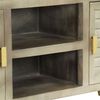 vidaXL Έπιπλο Τηλεόρασης Γκρι Με Ορείχαλκο 110x30x48 εκ. Μασίφ Μάνγκο