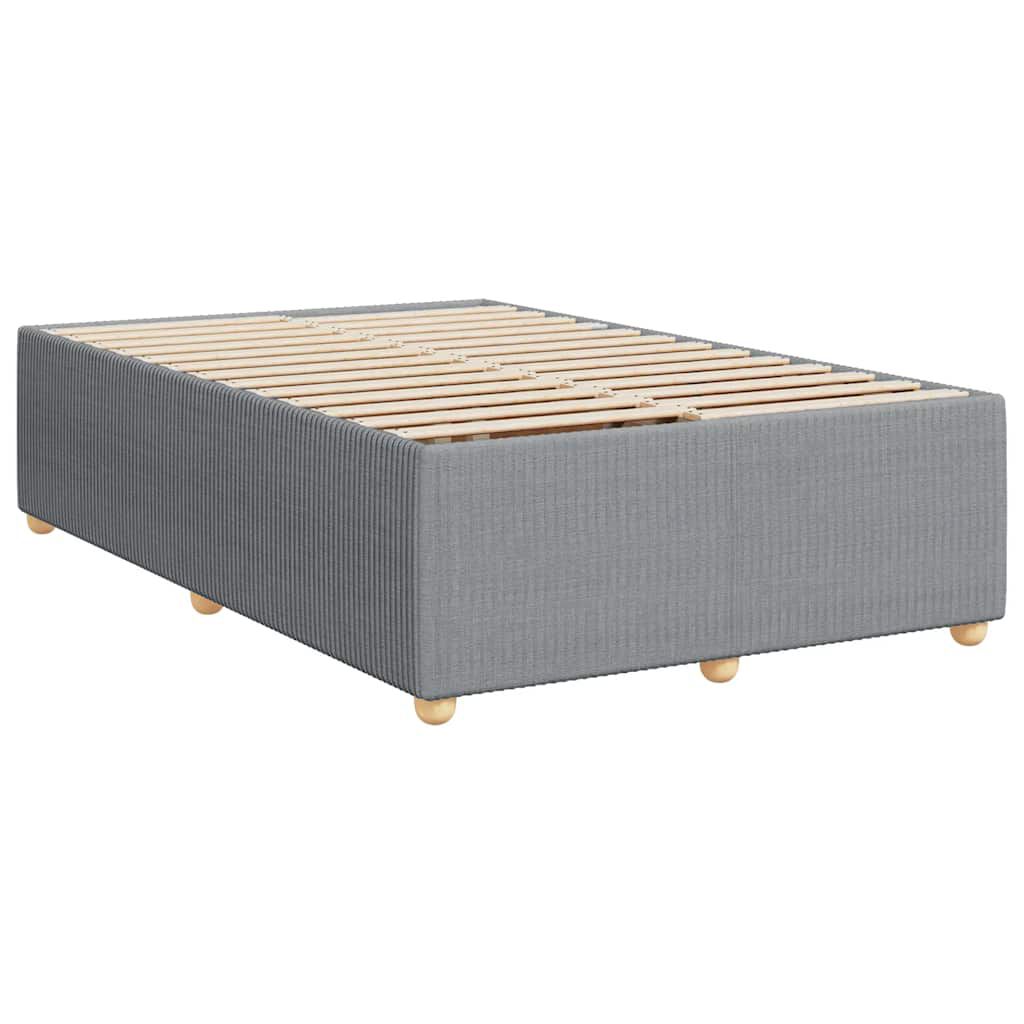 vidaXL Κρεβάτι Boxspring με Στρώμα Ανοιχτό Γκρι 120x200 εκ. Υφασμάτινο