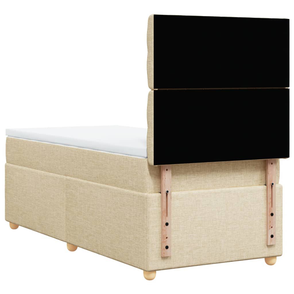 vidaXL Κρεβάτι Boxspring με Στρώμα Κρεμ 80 x 200 εκ. Υφασμάτινο