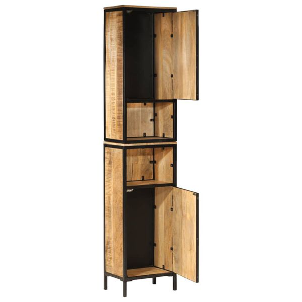 vidaXL Ντουλάπι Μπάνιου 40 x 27 x 180 εκ. Σίδηρο και Μασίφ Ξύλο Μάνγκο