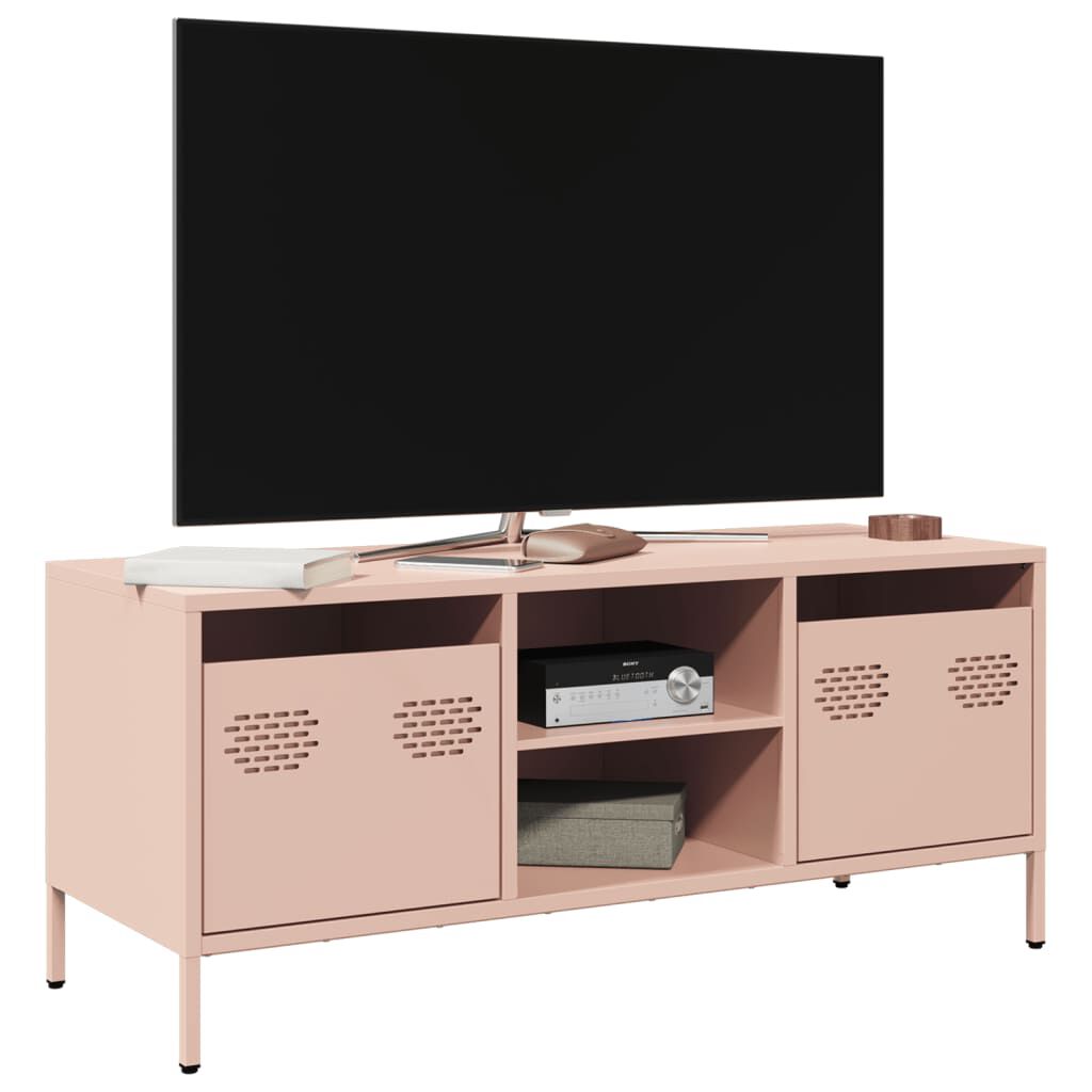 vidaXL Έπιπλο Τηλεόρασης Ροζ 101,5x39x43,5 εκ. Ατσάλι Ψυχρής Έλασης