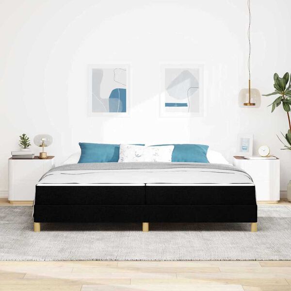 vidaXL Κρεβάτι με ελατήρια Μαύρο, Καφέ 200 x 200 cm