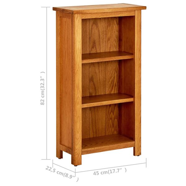 vidaXL Βιβλιοθήκη 45 x 22,5 x 82 εκ. από Μασίφ Ξύλο Δρυός