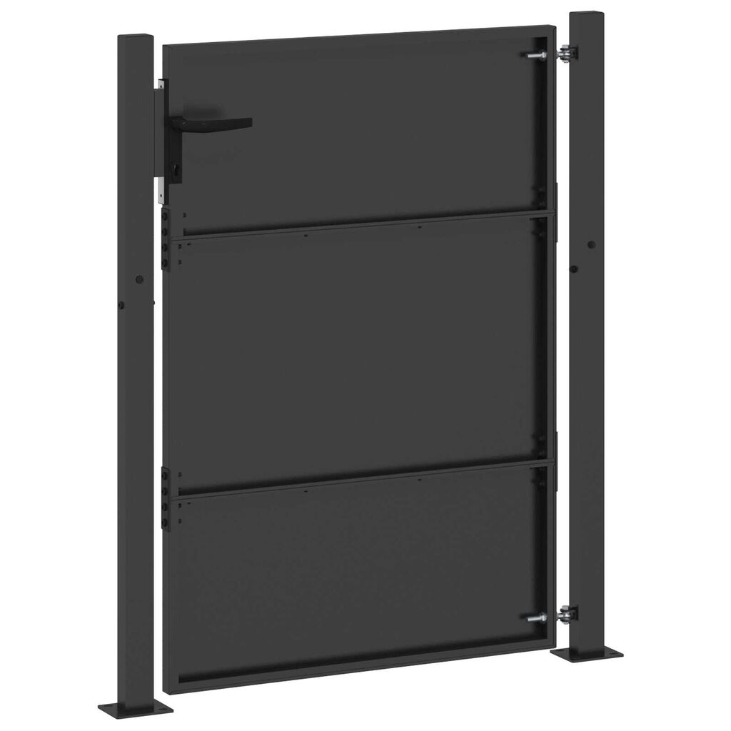 vidaXL Πύλη Κήπου Μαύρο 105 x 150 cm Ατσάλι με Επικάλυψη Πούδρας