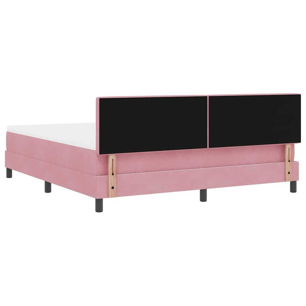 vidaXL Κρεβάτι με ελατήρια με στρώμα Ροζ 180 x 200 cm Βελούδο