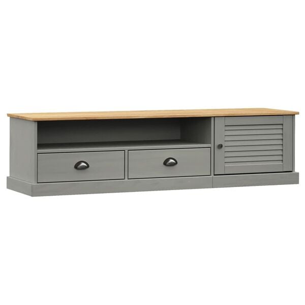 vidaXL Έπιπλο Τηλεόρασης VIGO Γκρι 156 x 40 x 40 εκ. Μασίφ Ξύλο Πεύκου
