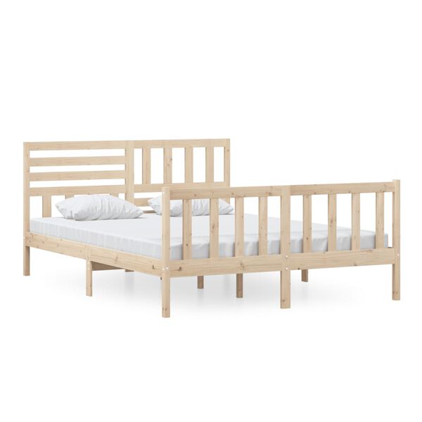 vidaXL Πλαίσιο Κρεβατιού 150 x 200 εκ. Μασίφ Ξύλο King Size
