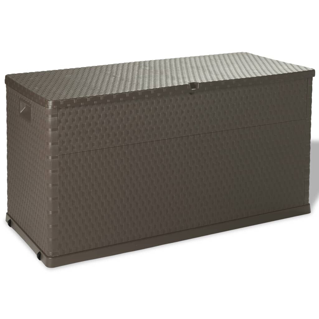vidaXL Μπαούλο Αποθήκευσης Κήπου Καφέ 120 x 56 x 63 εκ. Πολυπροπυλένιο