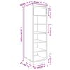 vidaXL Παπουτσοθήκη Γκρι 30x34x105 εκ. από Μασίφ Ξύλο Πεύκου