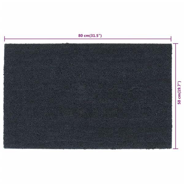 vidaXL Πατάκι Εισόδου Σκούρο Γκρι 50 x 80 εκ. Θυσανωτός Κοκοφοίνικας