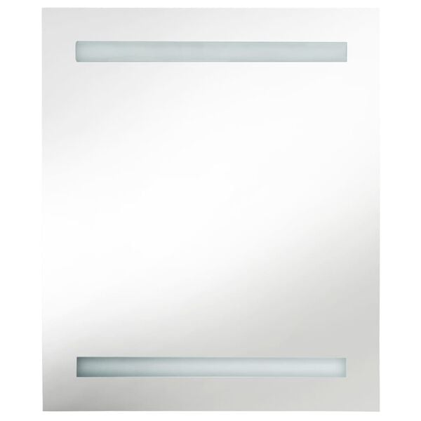 vidaXL Καθρέφτης Μπάνιου με Ντουλάπι / LED Ανθρακί 50 x 14 x 60 εκ.