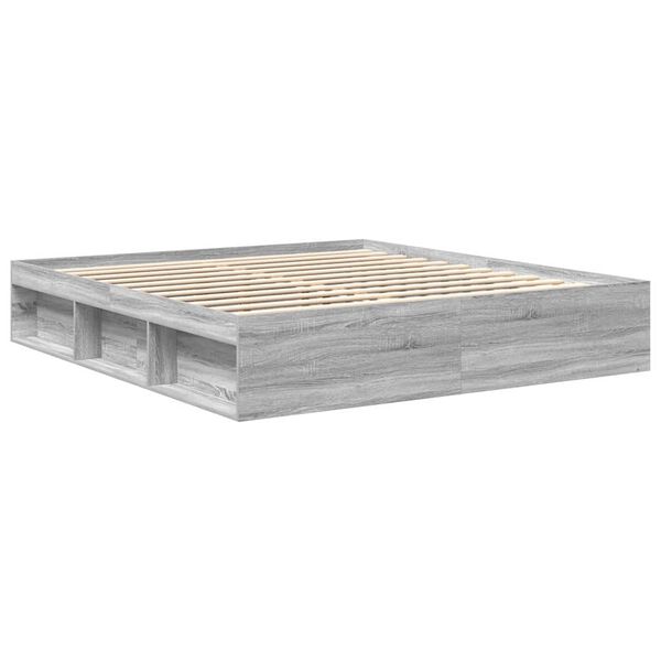 vidaXL Πλαίσιο Κρεβατιού Γκρι Sonoma 180 x 200 εκ. Super King