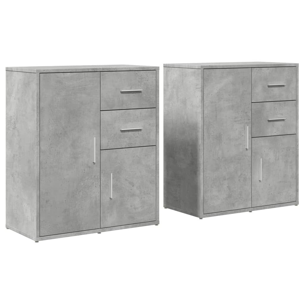 vidaXL Βοηθητικά Ντουλάπια 2 τεμ. Γκρι Σκυρ. 60x31x70εκ Επεξεργ. Ξύλο