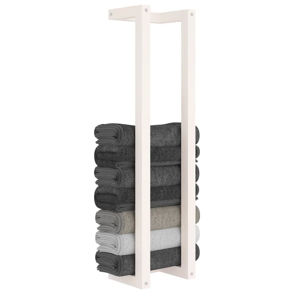 vidaXL Πετσετοκρεμάστρα Λευκή 23 x 18 x 90 εκ. από Μασίφ Ξύλο Πεύκου