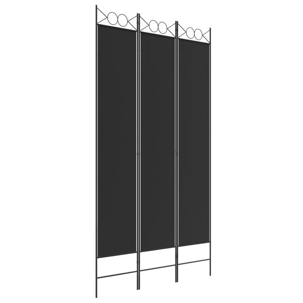 vidaXL Διαχωριστικό Δωματίου με 3 Πάνελ Μαύρο 120x220 εκ. από Ύφασμα
