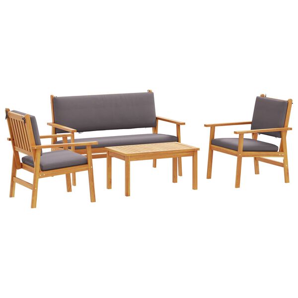 vidaXL Σετ Καναπέ Κήπου 4 pcs Καφέ 75 x 45 x 38 εκ. Μασίφ ξύλο ακακίας