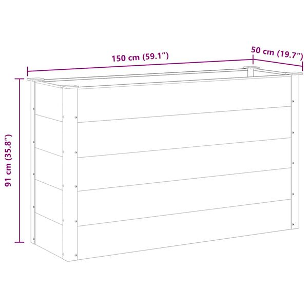 vidaXL Ζαρντινιέρα Υπερυψωμένη Γκρι 150 x 50 x 91 εκ. από WPC