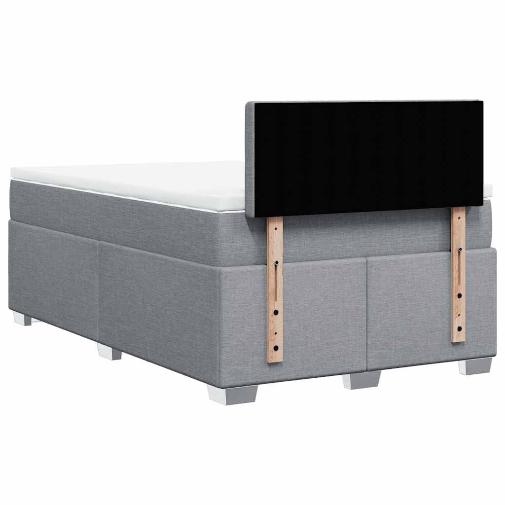 vidaXL Κρεβάτι Boxspring με Στρώμα Ανοιχτό Γκρι 120x190 εκ. Υφασμάτινο