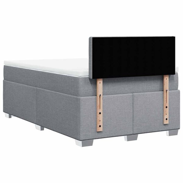 vidaXL Κρεβάτι Boxspring με Στρώμα Ανοιχτό Γκρι 120x190 εκ. Υφασμάτινο