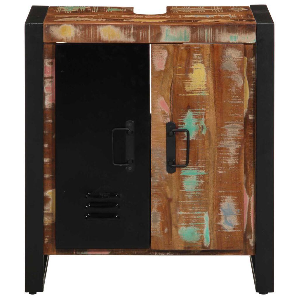 vidaXL Ντουλάπι Μπάνιου Πολύχρωμο 55x35x60 cm Μασίφ Ξύλο Ανακυκλωμένο