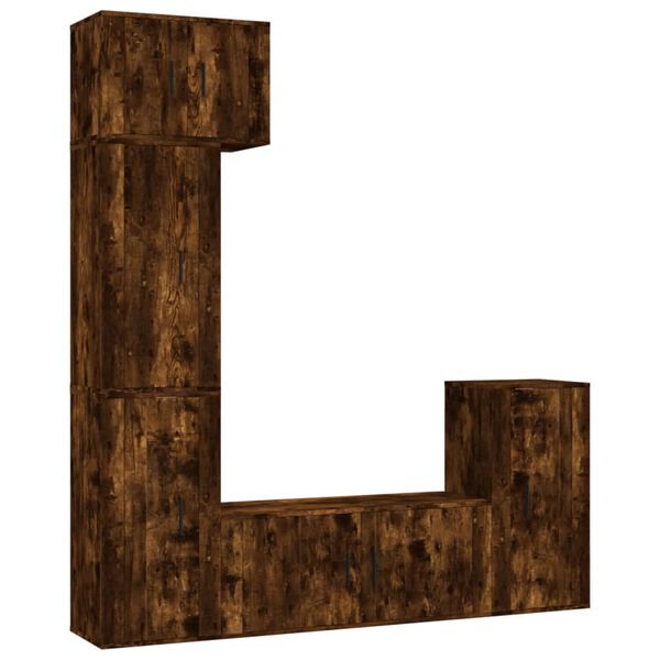 vidaXL Σετ Επίπλων Τηλεόρασης 5 Τεμαχίων Καπνιστή δρυς Επεξ. Ξύλο