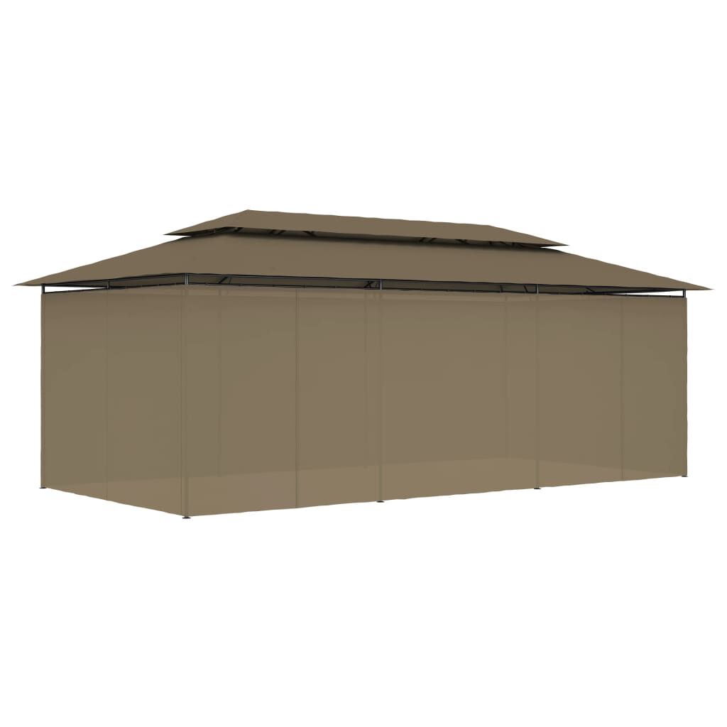 vidaXL Κιόσκι με Κουρτίνες Taupe 600 x 298 x 270 εκ. 180 γρ./μ²