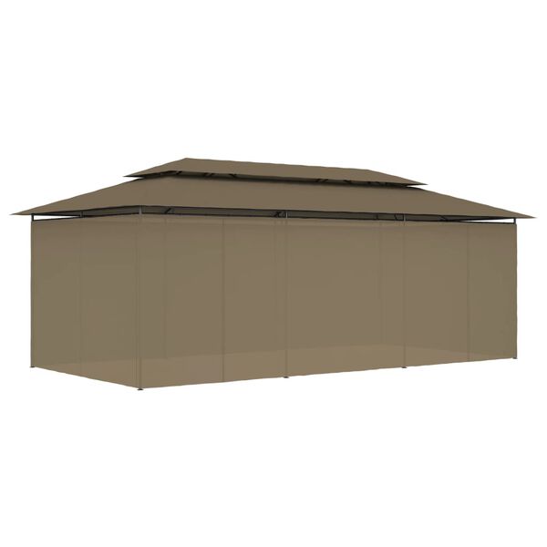 vidaXL Κιόσκι με Κουρτίνες Taupe 600 x 298 x 270 εκ. 180 γρ./μ²