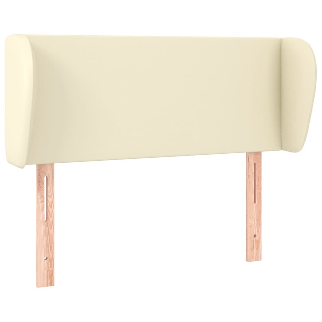 vidaXL Κεφαλάρι με Πτερύγια Κρεμ 103x23x78/88 εκ. Συνθετικό Δέρμα