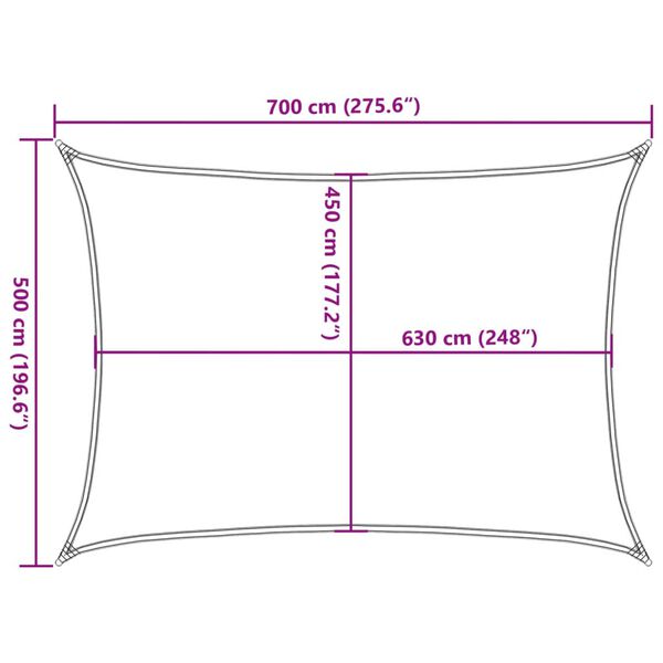 vidaXL Πανί Σκίασης Μπεζ 5 x 7 μ. από HDPE 160 γρ/μ²