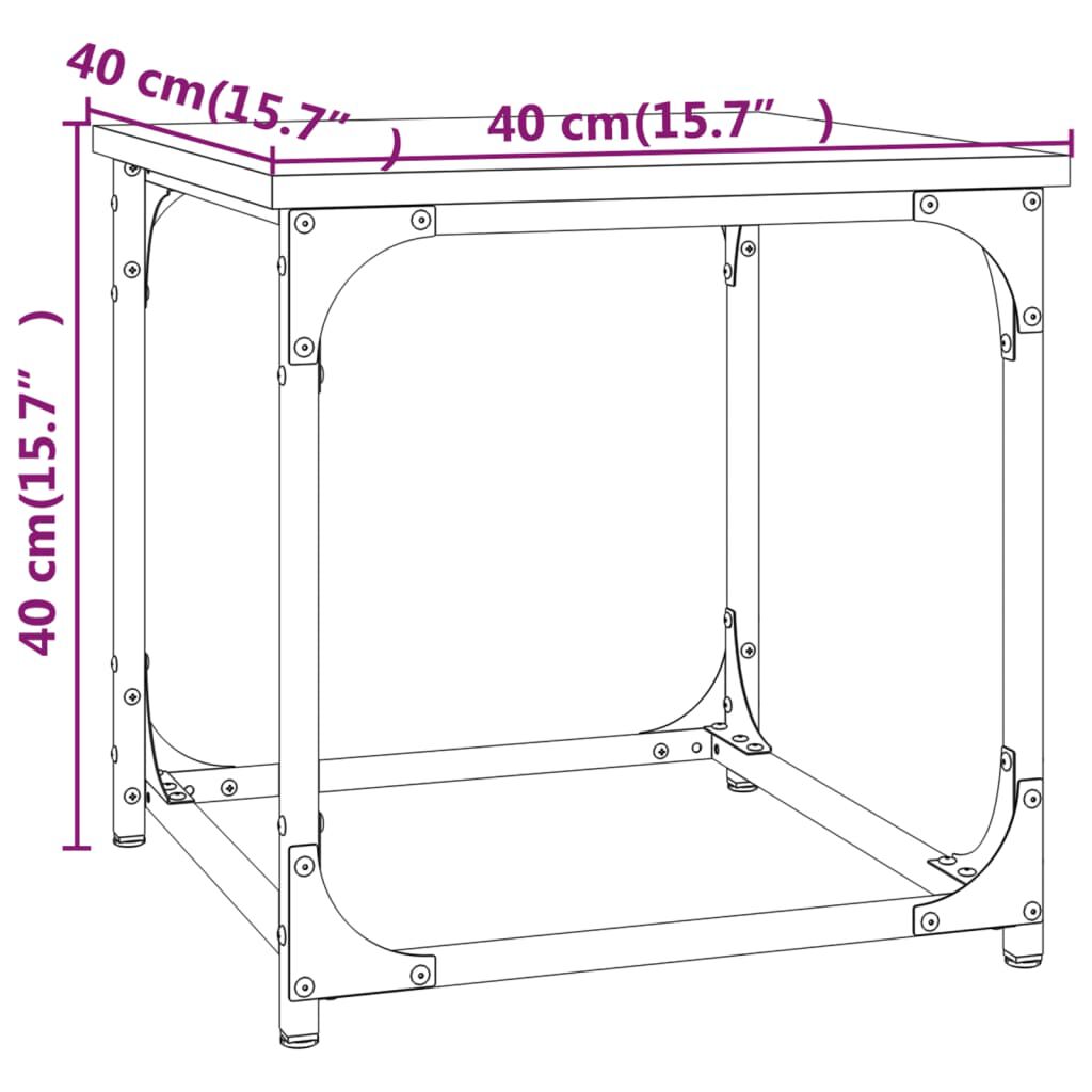 vidaXL Βοηθητικό Τραπέζι Μαύρο 40 x 40 x 40 εκ. από Επεξεργασμένο Ξύλο
