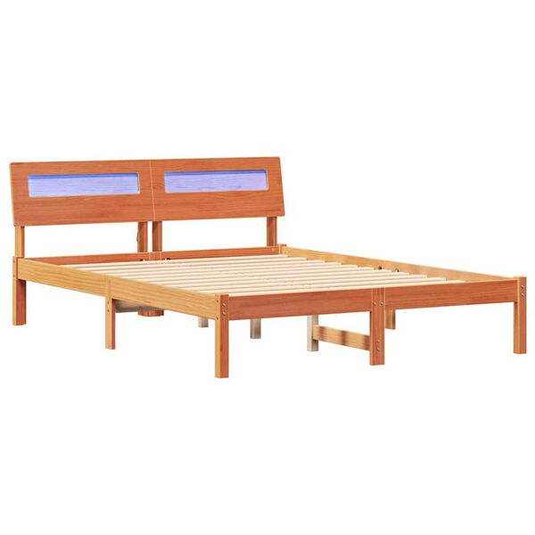vidaXL Σκελετός Κρεβατιού Καφέ κεριού 120 x 200 cm Μασίφ ξύλο πεύκου