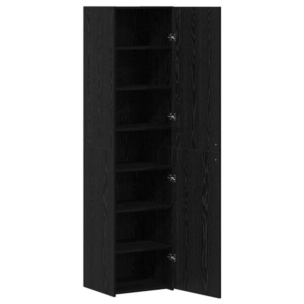 vidaXL Υψηλό Ντουλάπι Μαύρης Βελανιδιάς 45x42.5x185 εκ Επεξεργασμένο Ξύλο