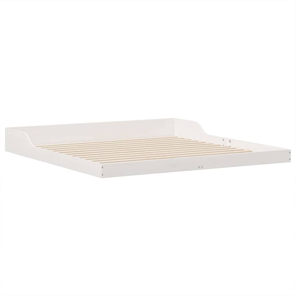 vidaXL Σκελετός Κρεβατιού Λευκό 200 x 200 cm Μασίφ ξύλο πεύκου
