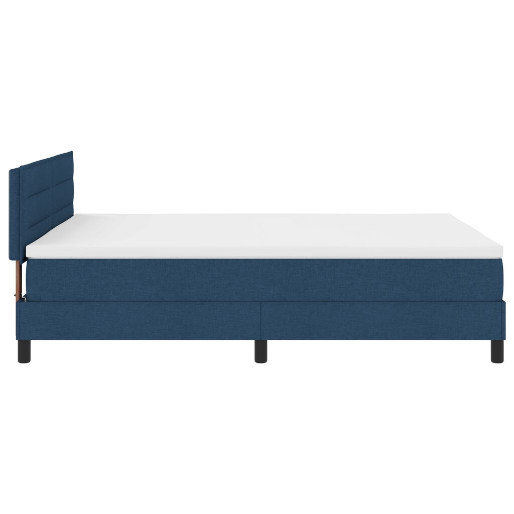 vidaXL κρεβάτι box spring με στρώμα και LED μπλε 140x190 εκ. ύφασμα