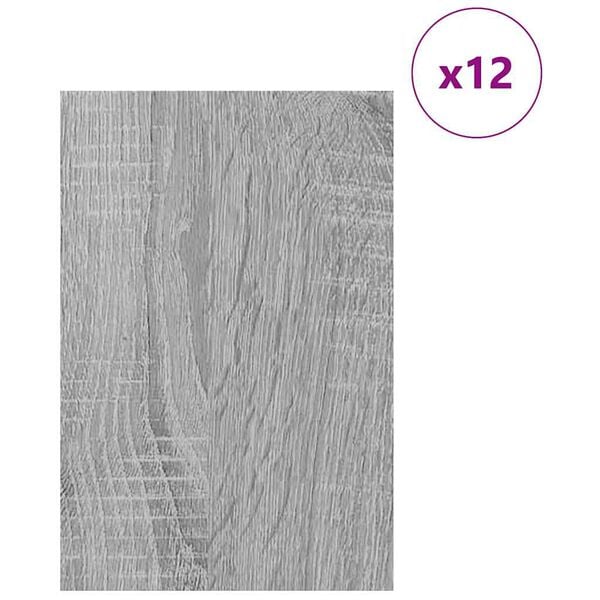 vidaXL Διακοσμητικά Πάνελ 12 pcs Γκρι sonoma 40 x 60 x 0.3 εκ.