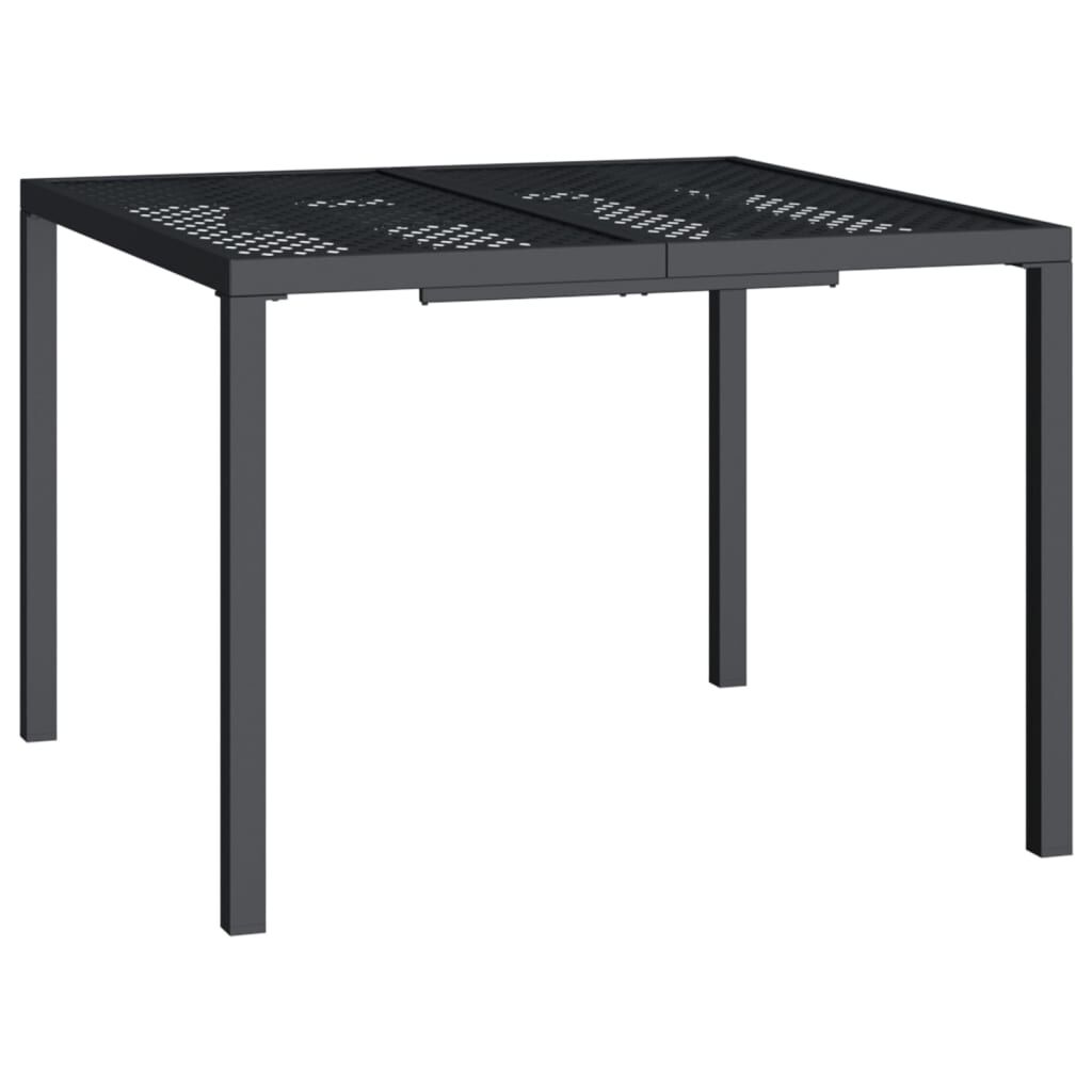 vidaXL Τραπέζι Κήπου Ανθρακί 100x100x72 εκ. Ατσάλινο