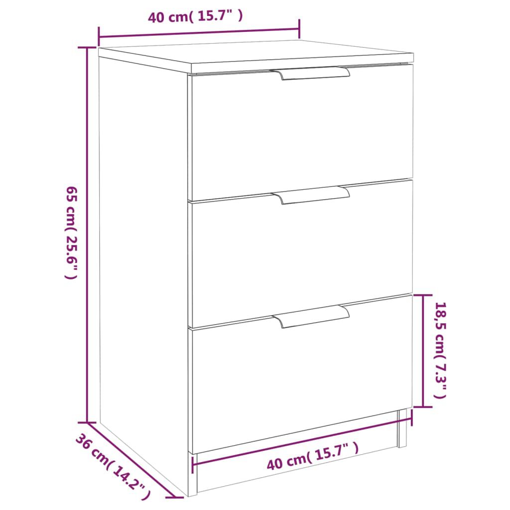 vidaXL Κομοδίνο Sonoma Δρυς 40 x 36 x 65 εκ.