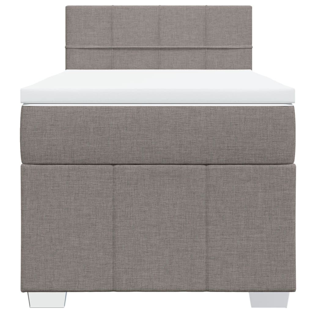 vidaXL Κρεβάτι Boxspring με Στρώμα Taupe 90x190 εκ.Υφασμάτινο