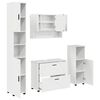 vidaXL Σετ Επίπλων Μπάνιου 4 pcs Γυαλιστερό λευκό 30 x 35 x 192 εκ.