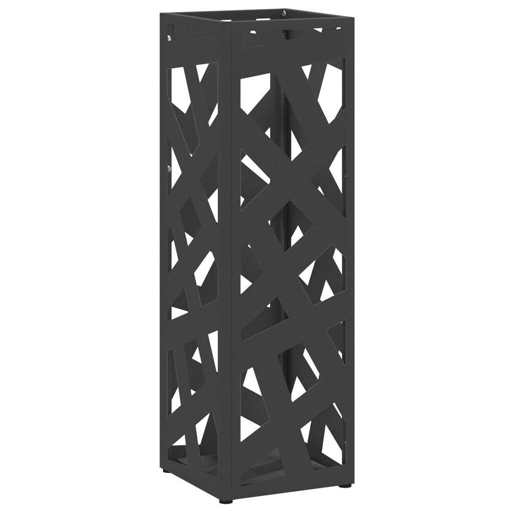 vidaXL Σχέδιο & βάση αποθήκευσης Μαύρο 15.5 x 15.5 x 49 εκ Ατσάλι