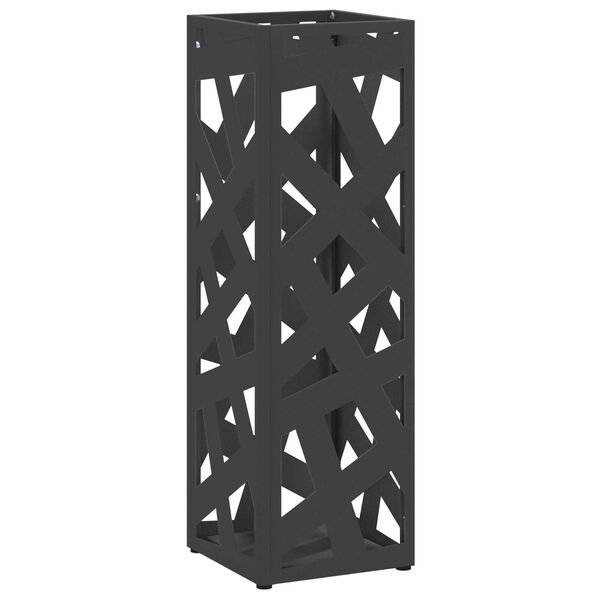 vidaXL Σχέδιο & βάση αποθήκευσης Μαύρο 15.5 x 15.5 x 49 εκ Ατσάλι