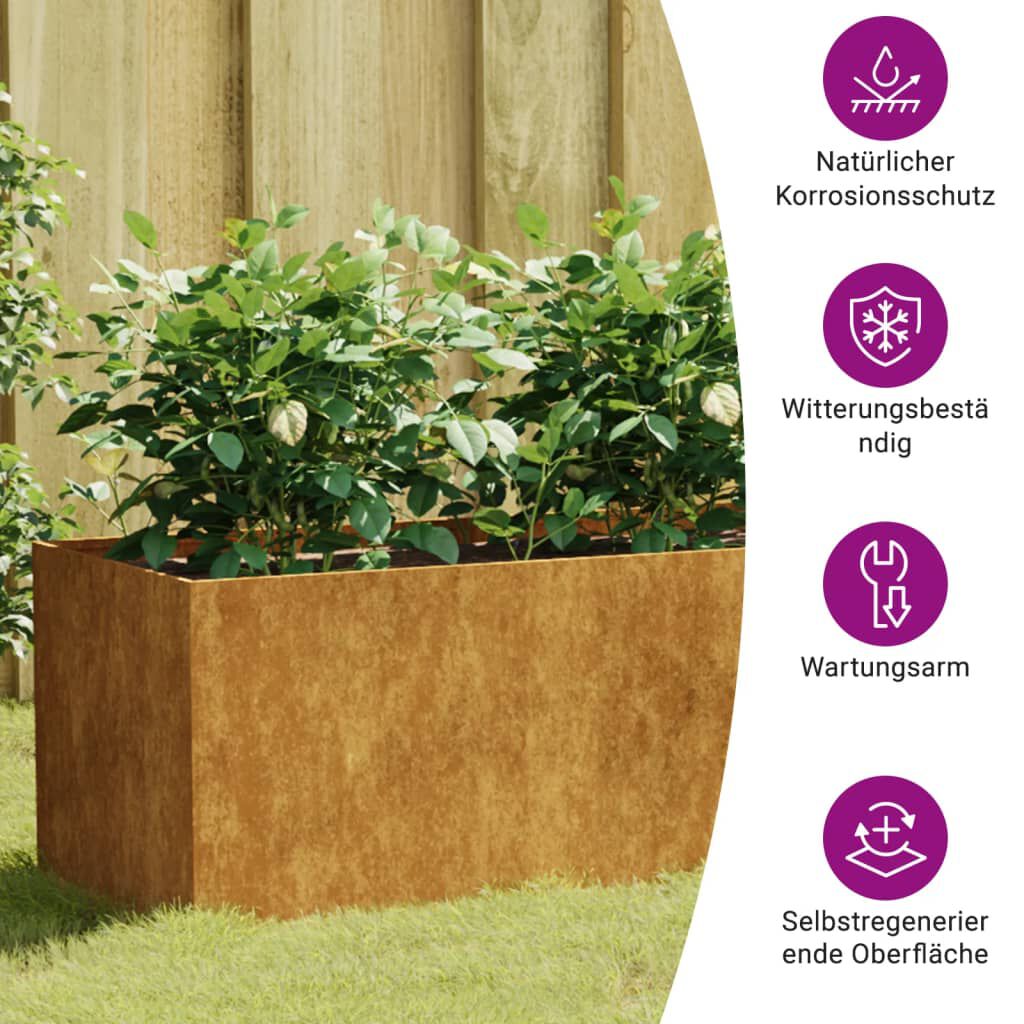 vidaXL Ζαρντινιέρα 200 x 40 x 40 εκ. από Ατσάλι Σκληρυθέν στον Αέρα
