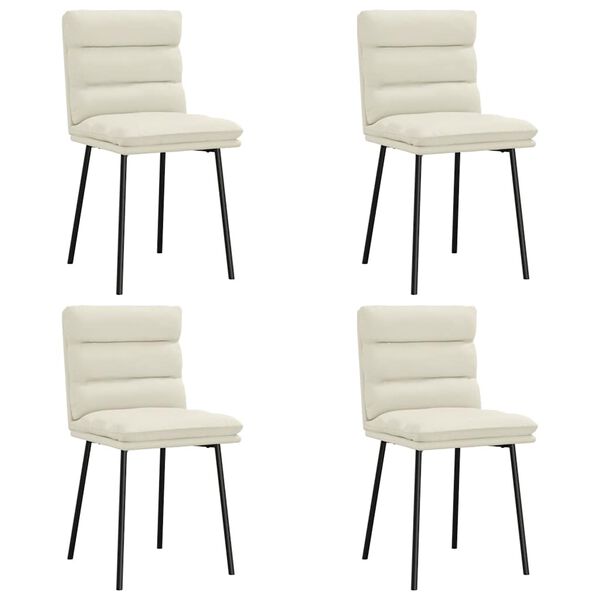 vidaXL Καρέκλες Τραπεζαρίας 4 τεμ. Κρεμ Βελούδινες