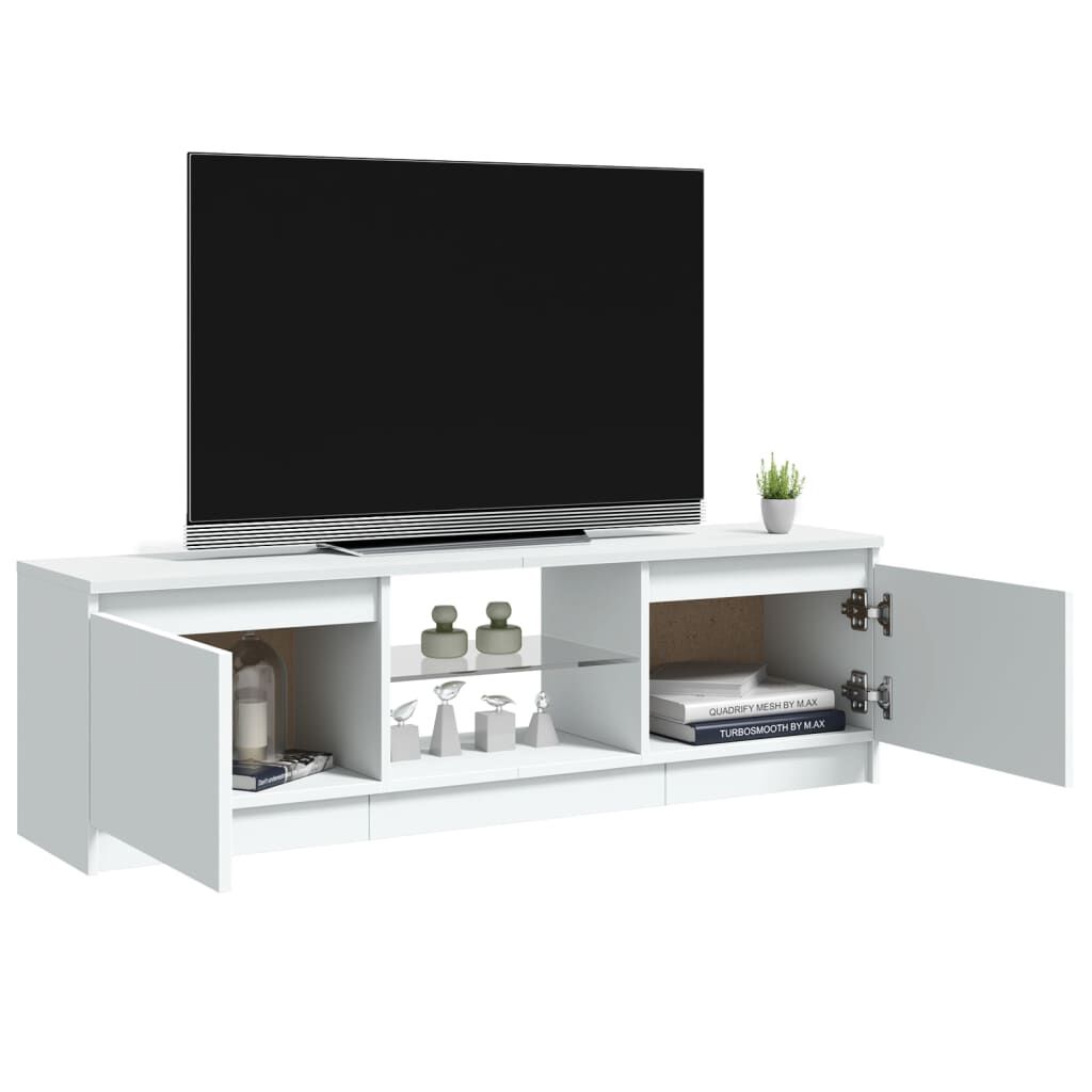 vidaXL Ντουλάπα Τηλεόρασης με Φώτα LED Μαύρο Δρύς 140x40x35,5 εκ. από επεξεργασμένο ξύλο