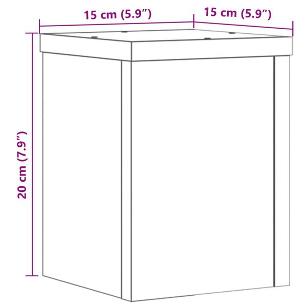 vidaXL Βάσεις Φυτών 2 Τεμ. Καφέ Δρυς 15x15x20 εκ. Επεξεργασμένο Ξύλο